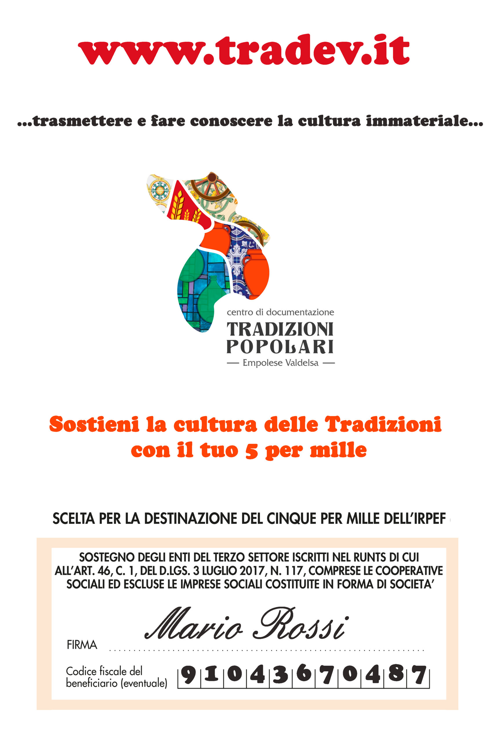 5 PER MILLE PER LE TRADIZIONI POPOLARI DEI COMUNI DELL'EMPOLESE-VALDELSA